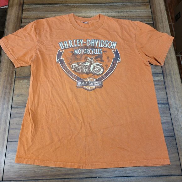 Harley Davidson Graphic Tee Austin Tx Rust Brown - Picture 4 of 5